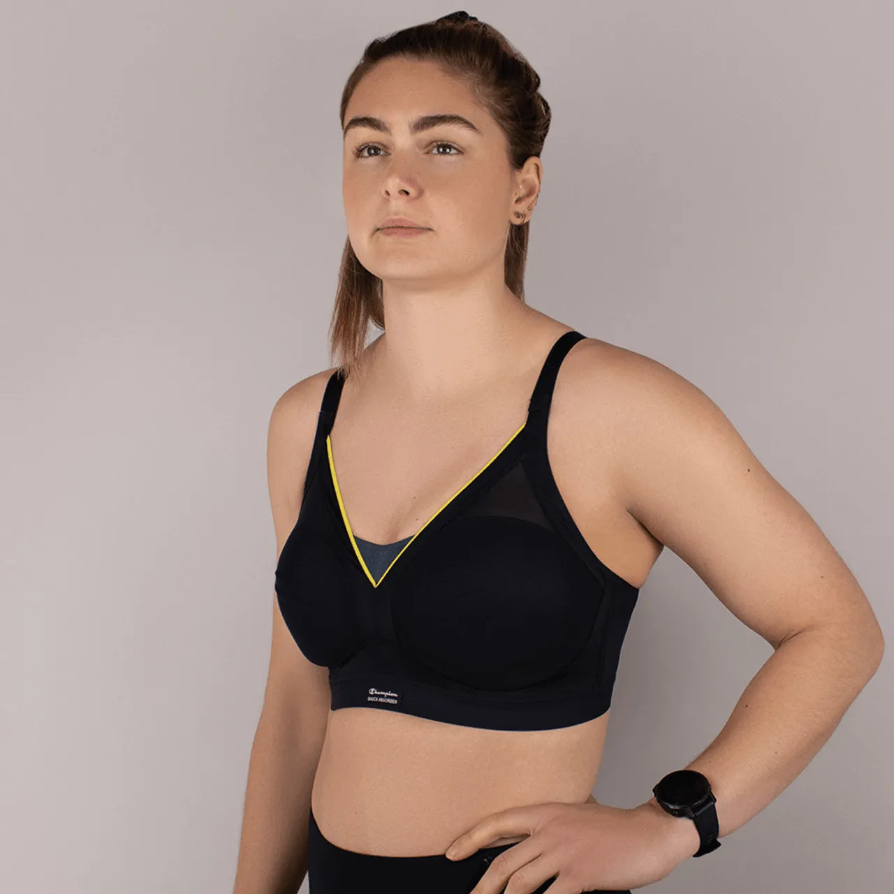 Active Shapesd Padded Support Sports Bra In Slate Grey - Shock Absorber