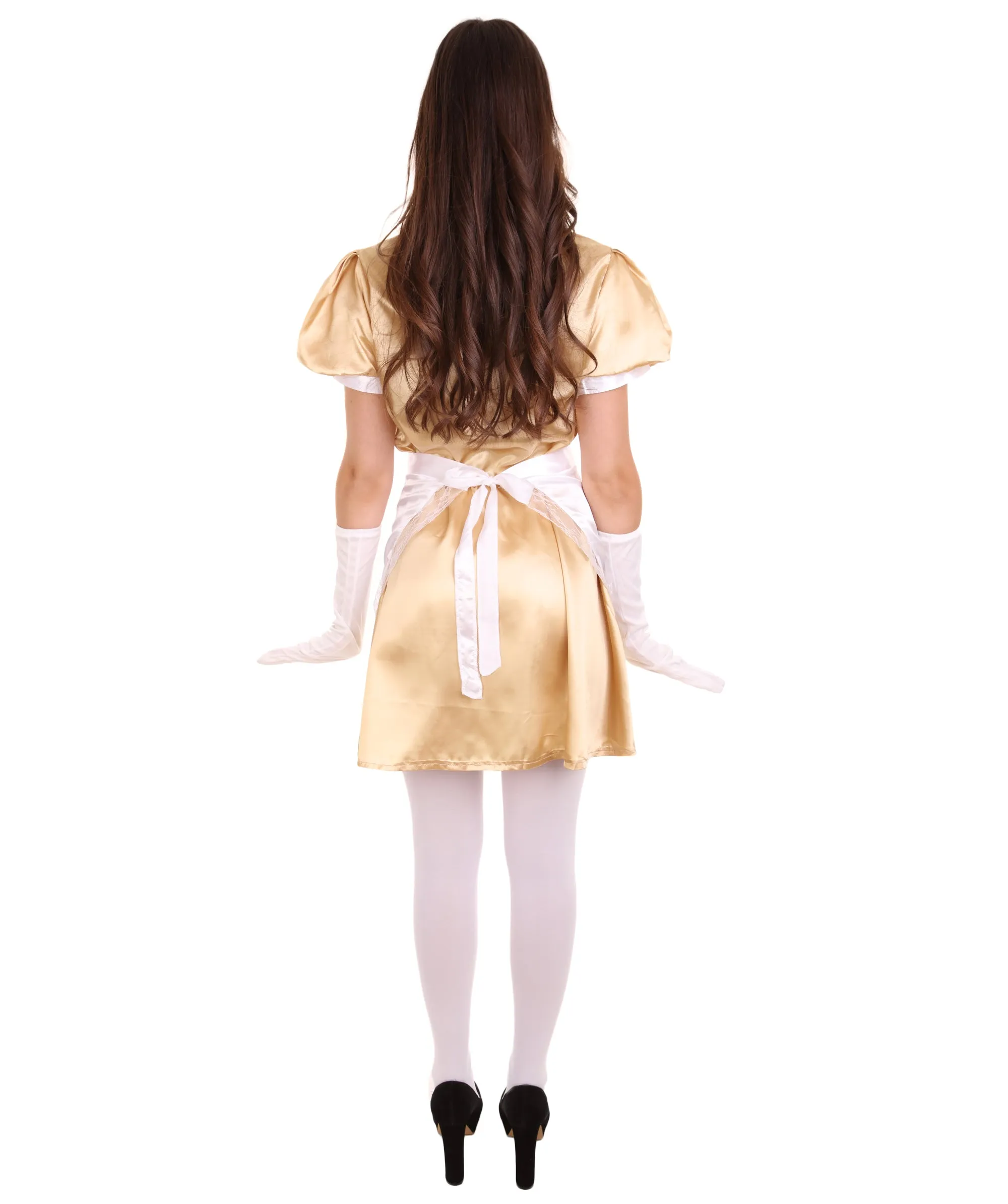 Adult Women's French Apron Maid Dress Uniform Costume | Gold Cosplay Costume