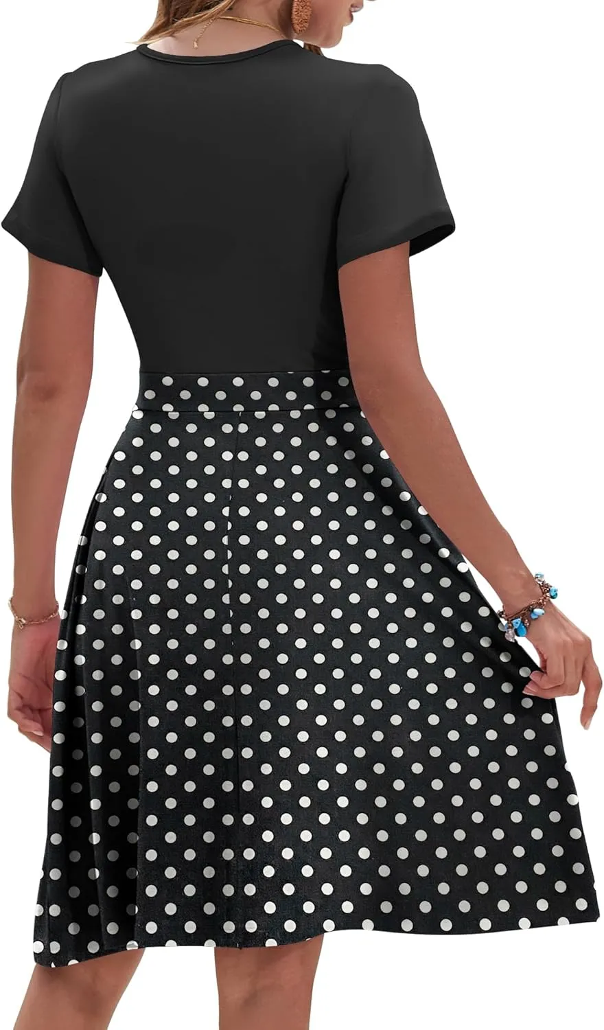 AUSELILY Womens Summer Dresses 2025 Short Sleeve V Neck Floral Sundress with Pockets