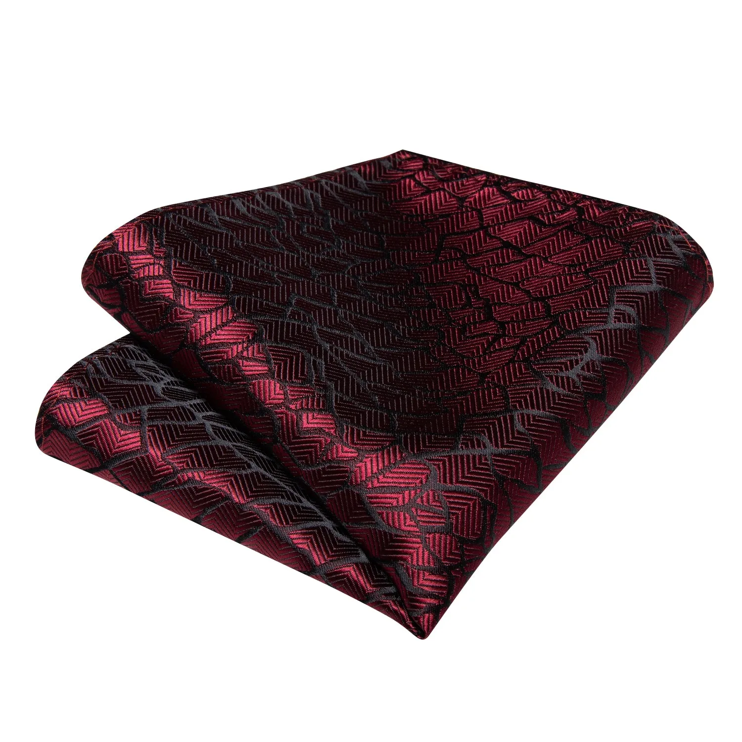 Claret Black Stripe Silk Bowtie Pocket Square Cufflinks Set