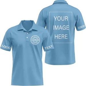 Custom Polo Shirt Add Your Text/Logo/Image Design Your Own Personalized Polo Shirts for Men Women Front Back Sleeve Print