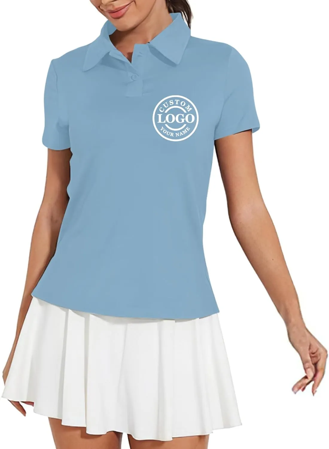 Custom Polo Shirt Add Your Text/Logo/Image Design Your Own Personalized Polo Shirts for Men Women Front Back Sleeve Print