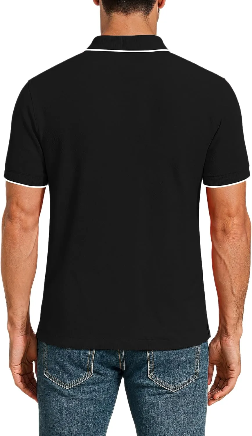 Decrum Mens Polo Shirts Short Sleeve Casual Collared Golf Polo Shirts for Men