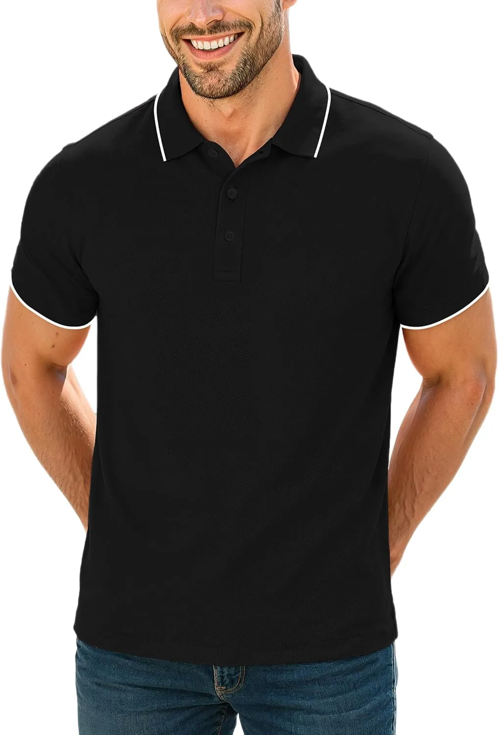Decrum Mens Polo Shirts Short Sleeve Casual Collared Golf Polo Shirts for Men