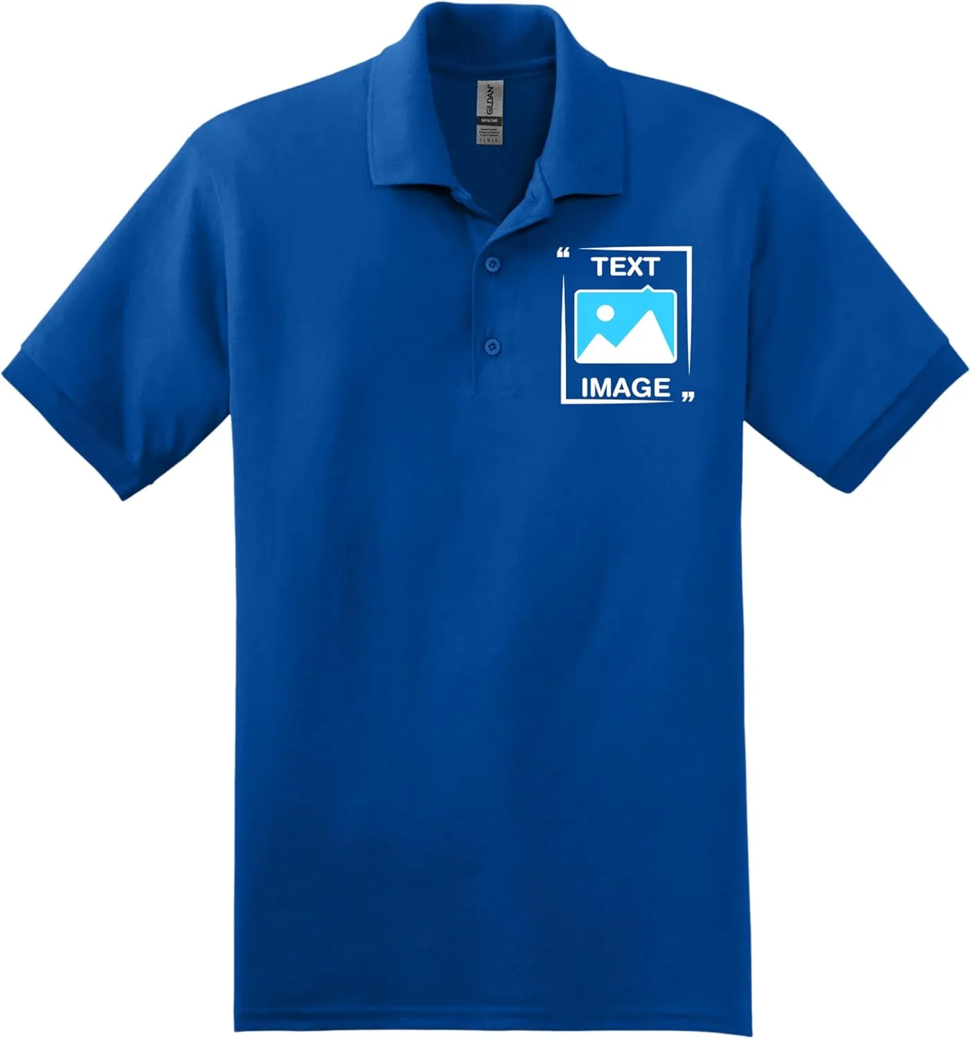Gildan Custom Polo Shirt - Personalized Short Sleeve Golf Shirts for Adult Men Women Unisex - Add Your Image, Text, or Photo