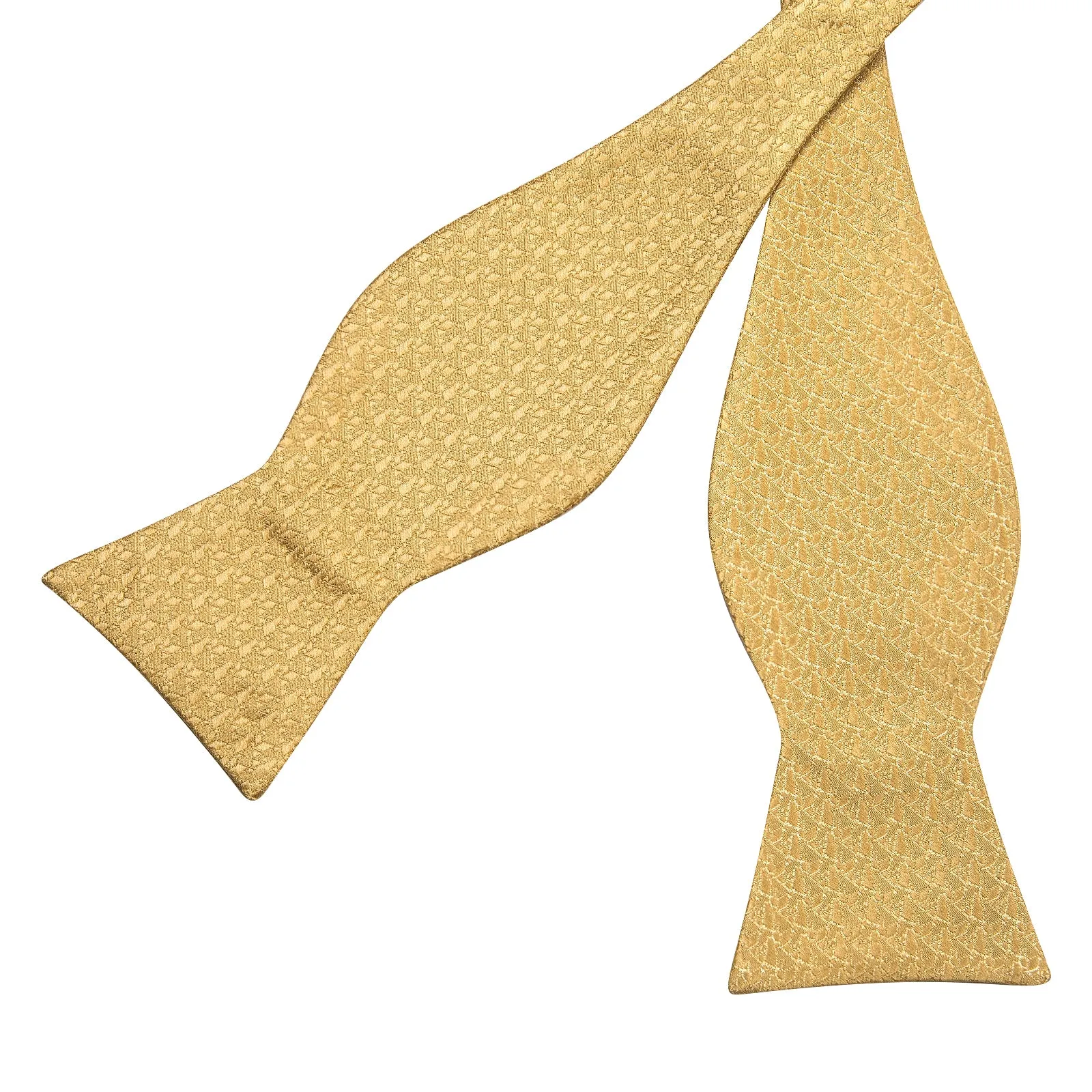 Golden Geometry Silk Bowtie Pocket Square Cufflinks Set