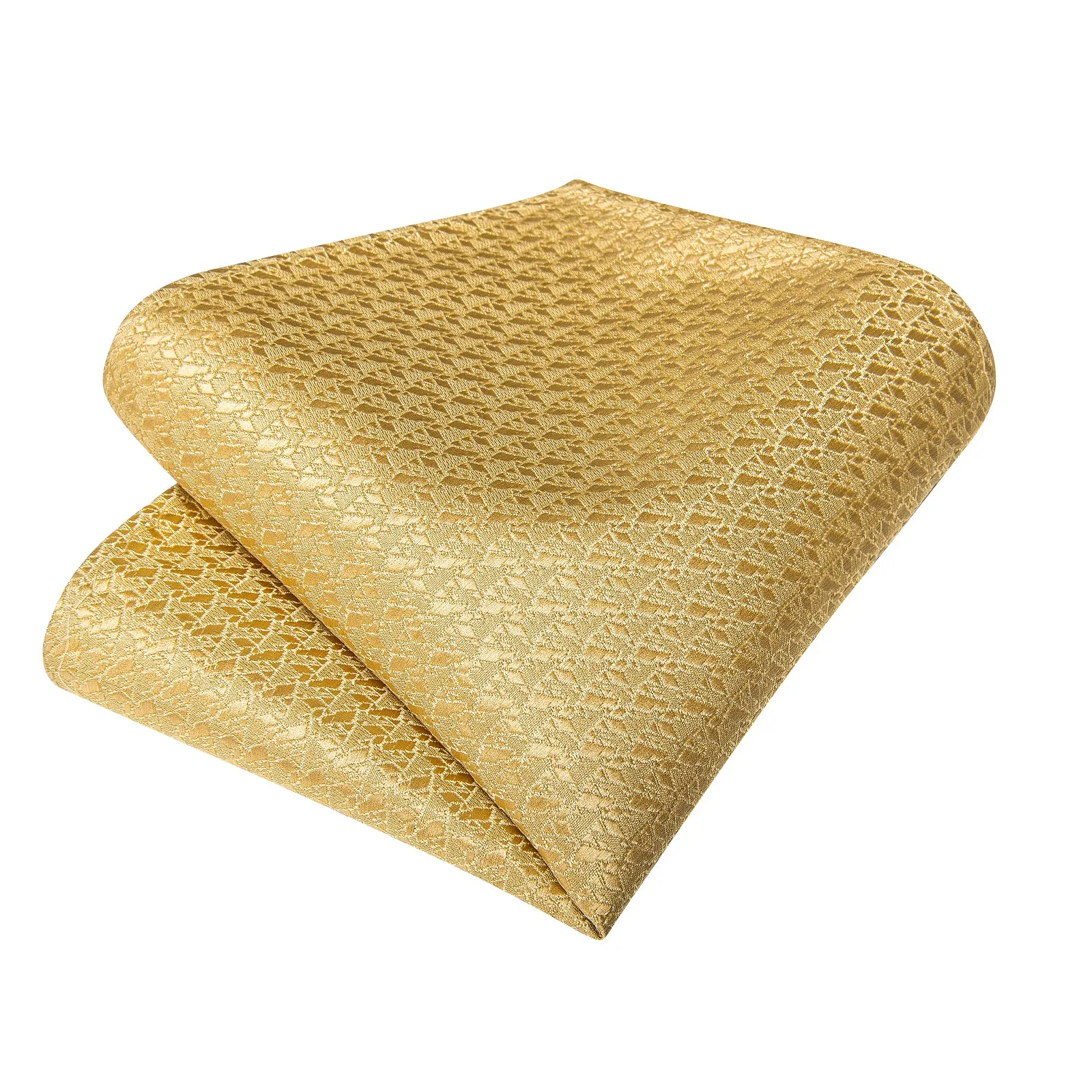 Golden Geometry Silk Bowtie Pocket Square Cufflinks Set