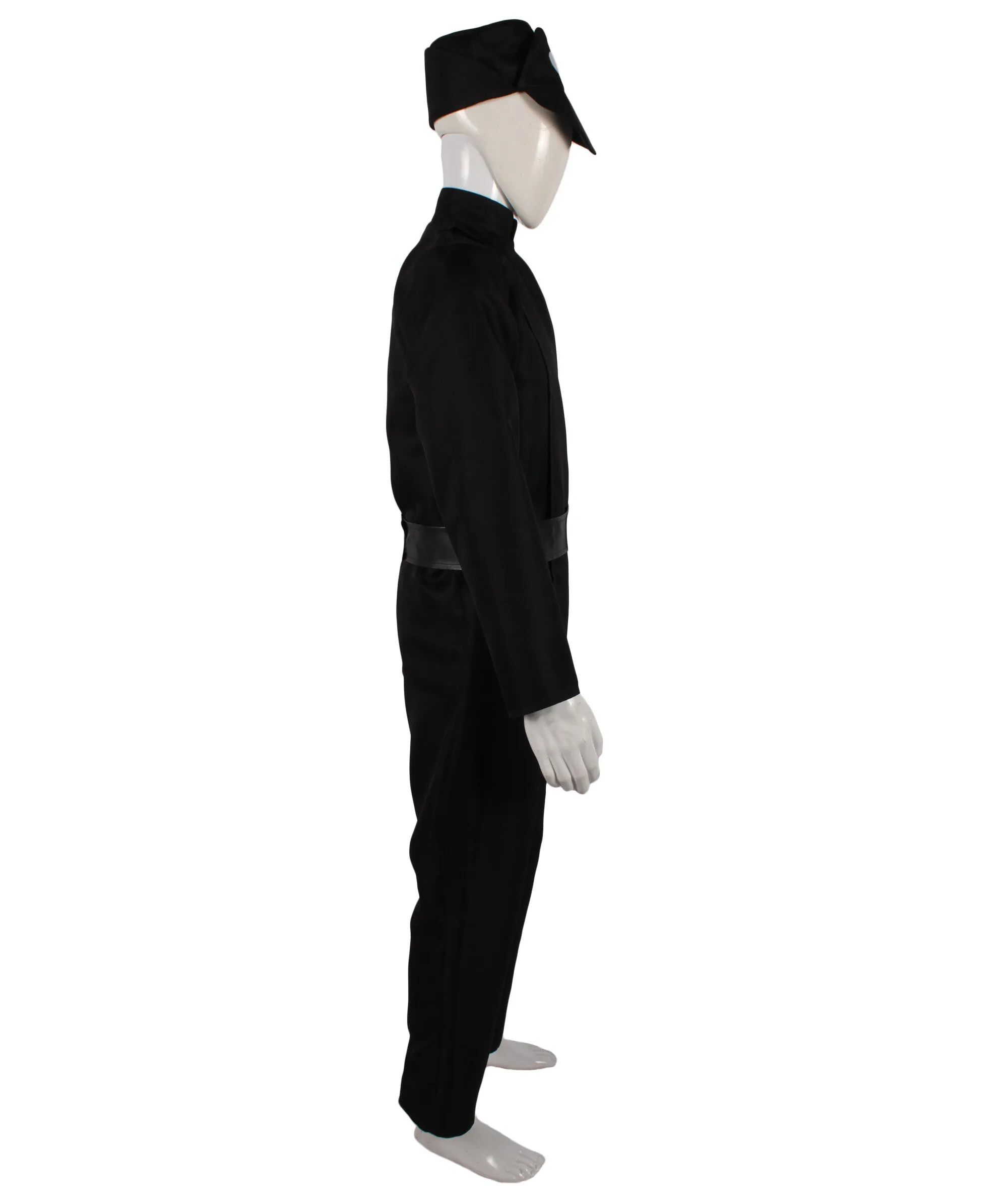 HPO Adult Men's Black Uniform Costume I Perfect for Halloween I Flame-retardant Synthetic Fabric