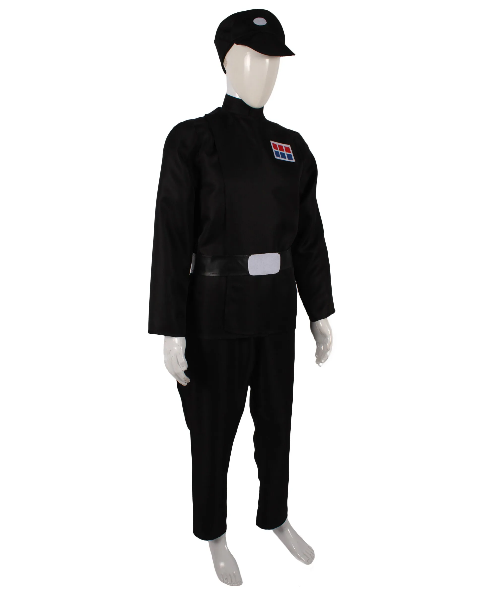 HPO Adult Men's Black Uniform Costume I Perfect for Halloween I Flame-retardant Synthetic Fabric