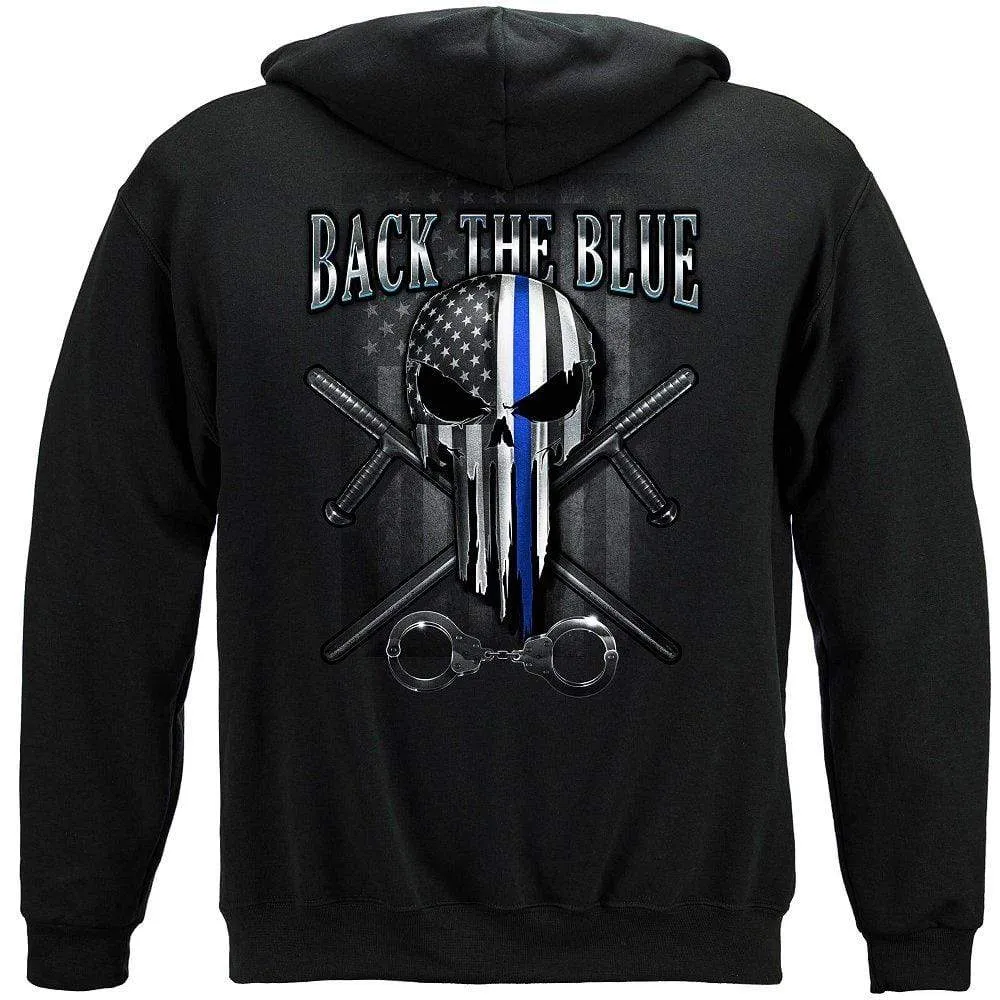 Law Enforcement Back the Blue Freedom Skull