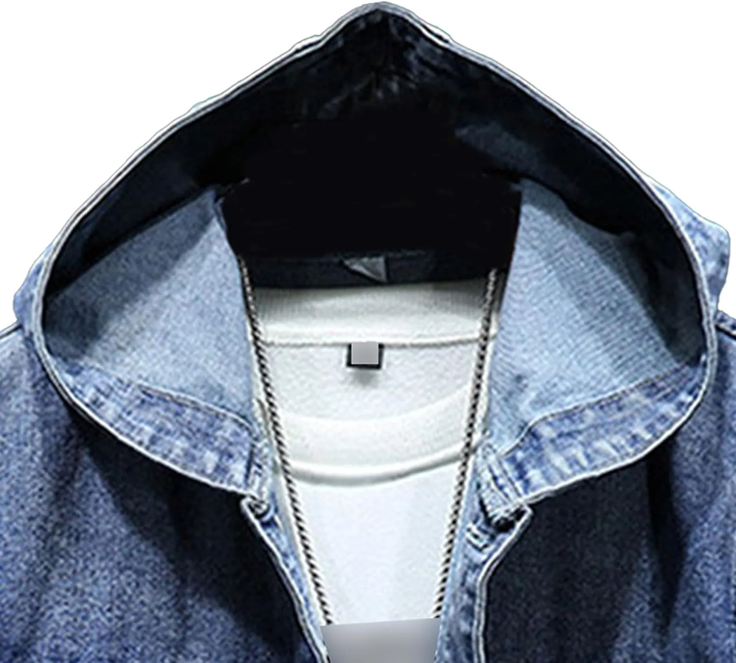 Men's Denim Hoodie Jacket Casual Long Sleeve Button Down Jeans Coat Windproof Hip Hop Trucker Hooded Jackets