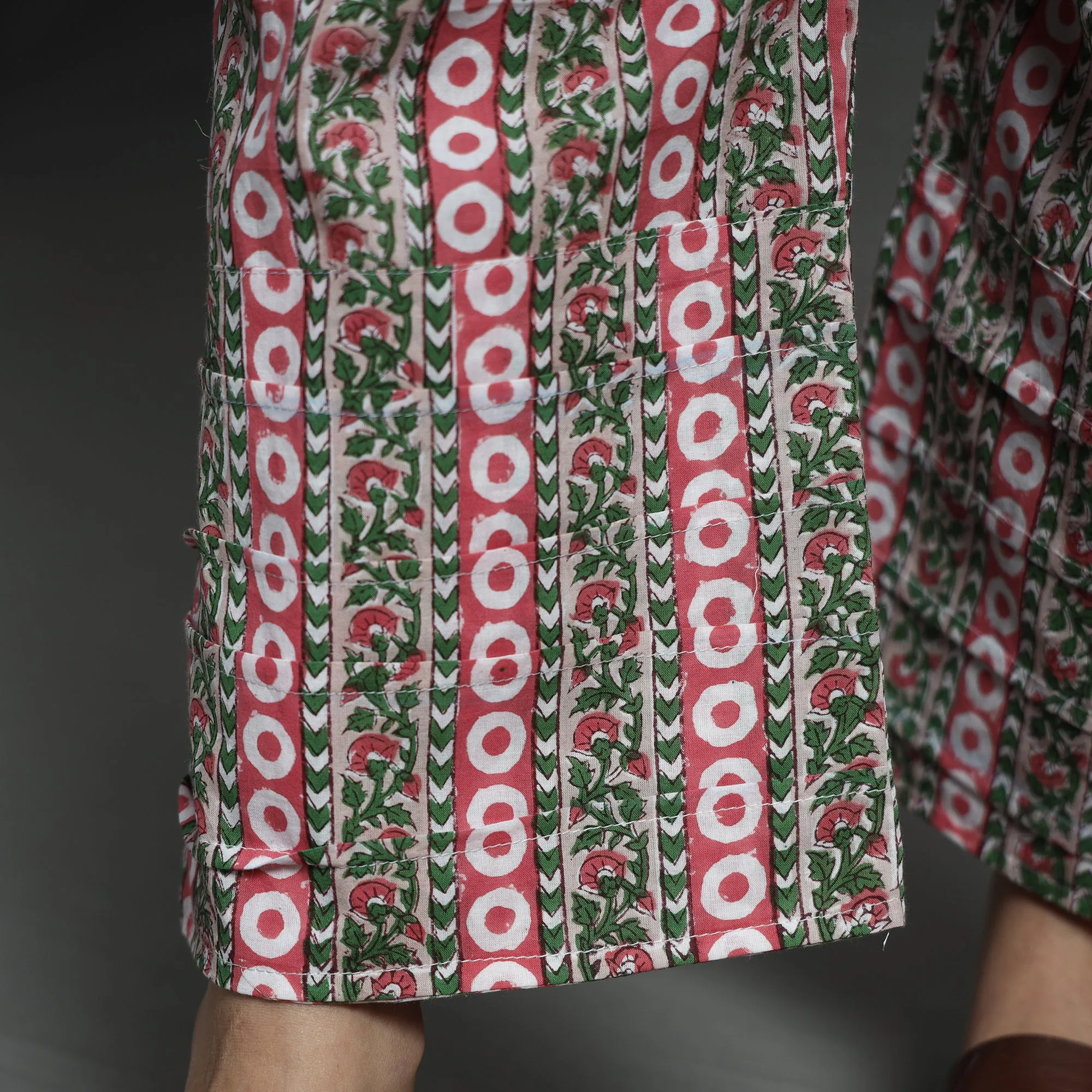Multicolor - Sanganeri Block Printed Cotton Elasticated Palazzo