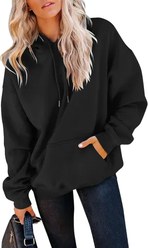 Orchidays Women's Casual Pocket Hoodies Long Sleeve Fashion Drawstring Pullover Tops
