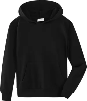 Spring&Gege Youth Solid Classic Hoodies Soft Hooded Pullover Sweatshirts for Children (3-14 Years)