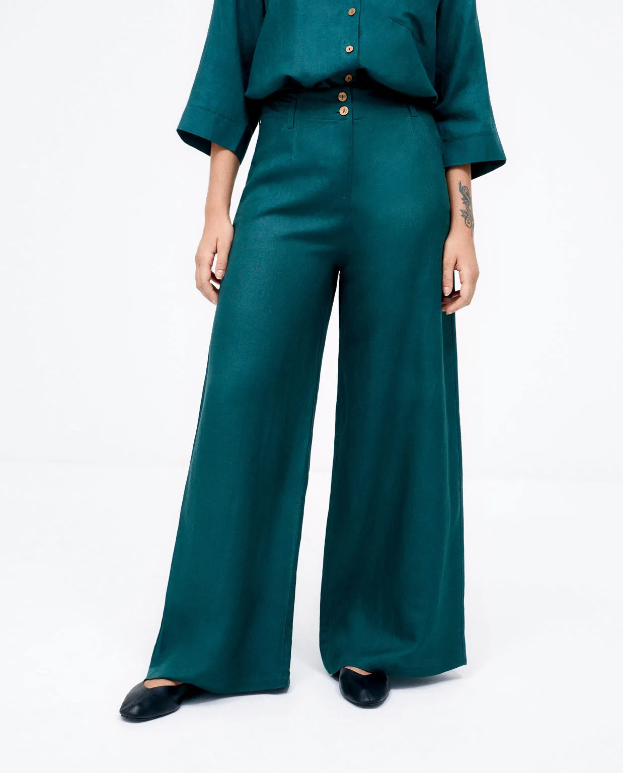 Surkana long wide trousers khaki