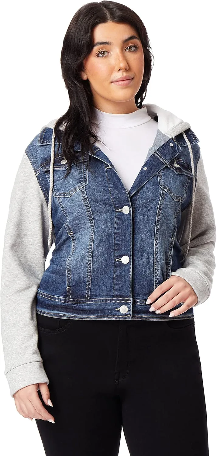 WallFlower Women's Dreamer Denim Jackets Juniors (Standard and Plus)