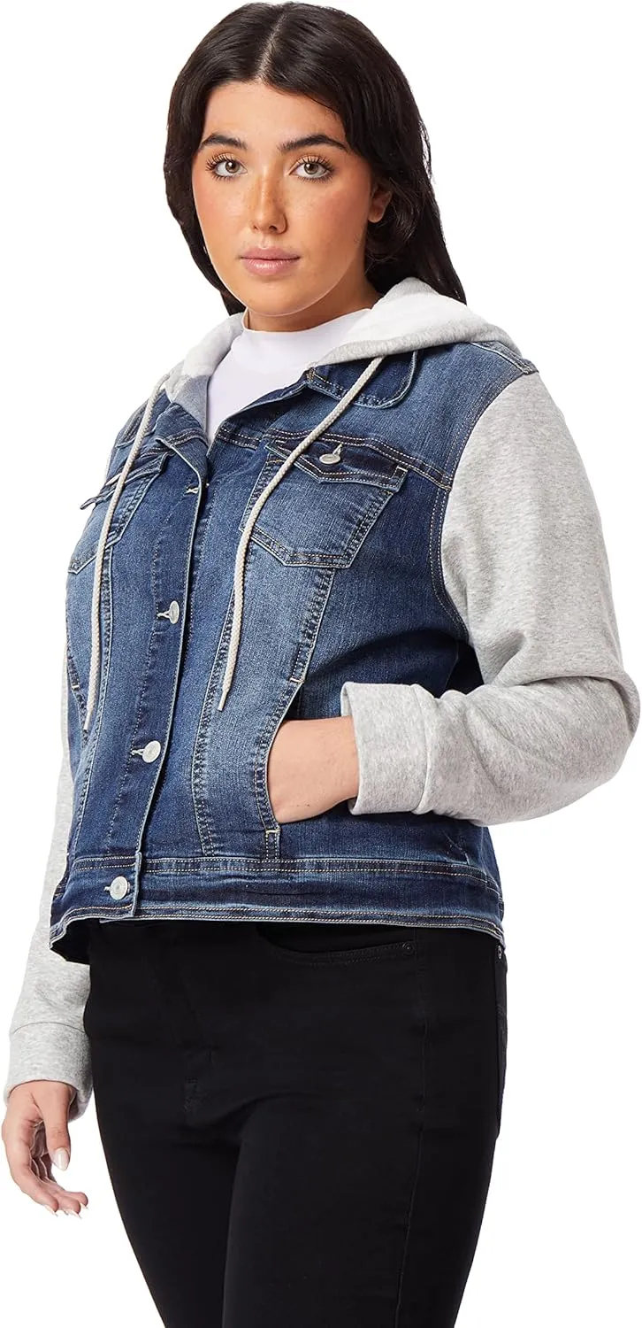 WallFlower Women's Dreamer Denim Jackets Juniors (Standard and Plus)