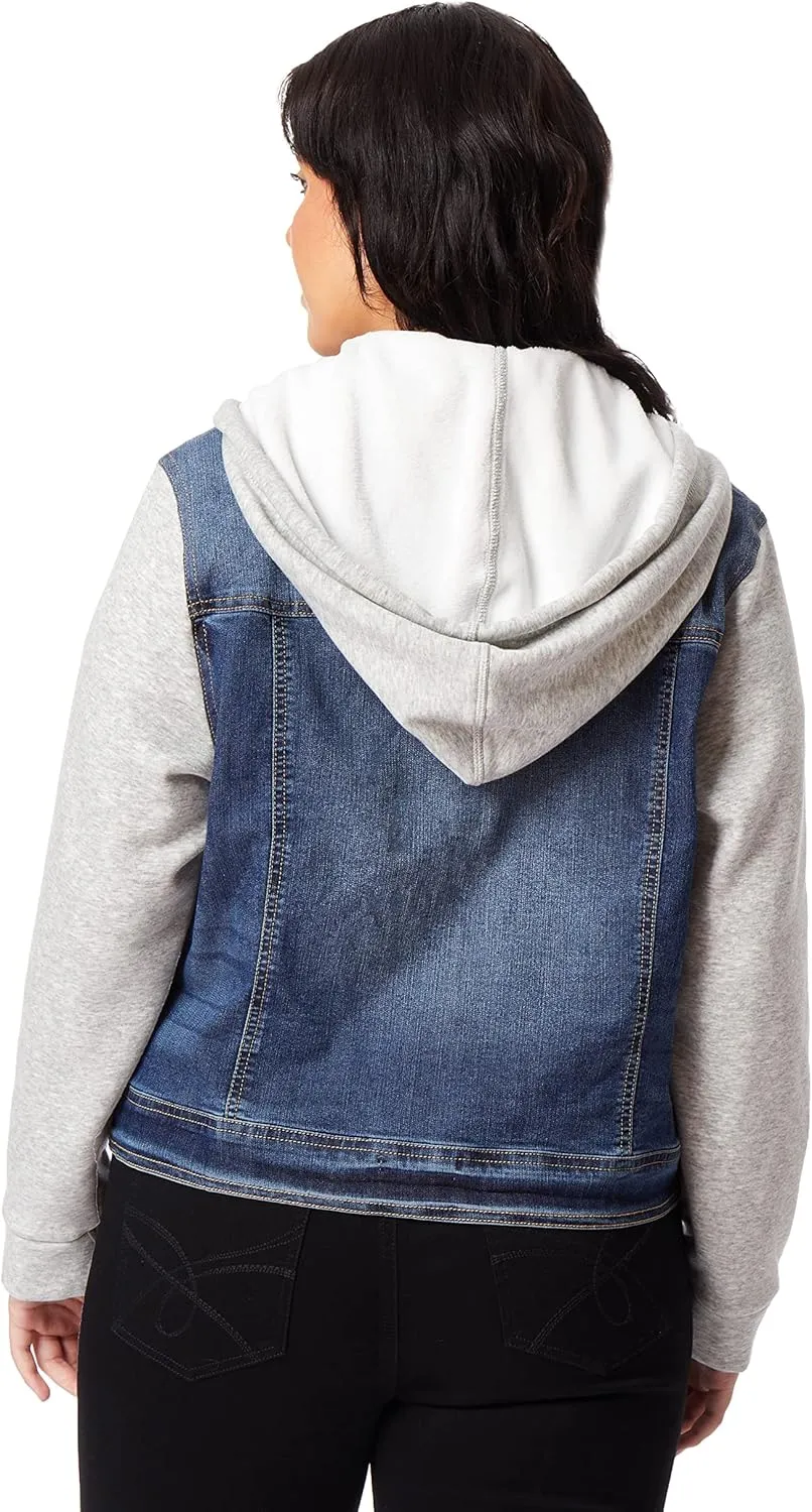 WallFlower Women's Dreamer Denim Jackets Juniors (Standard and Plus)