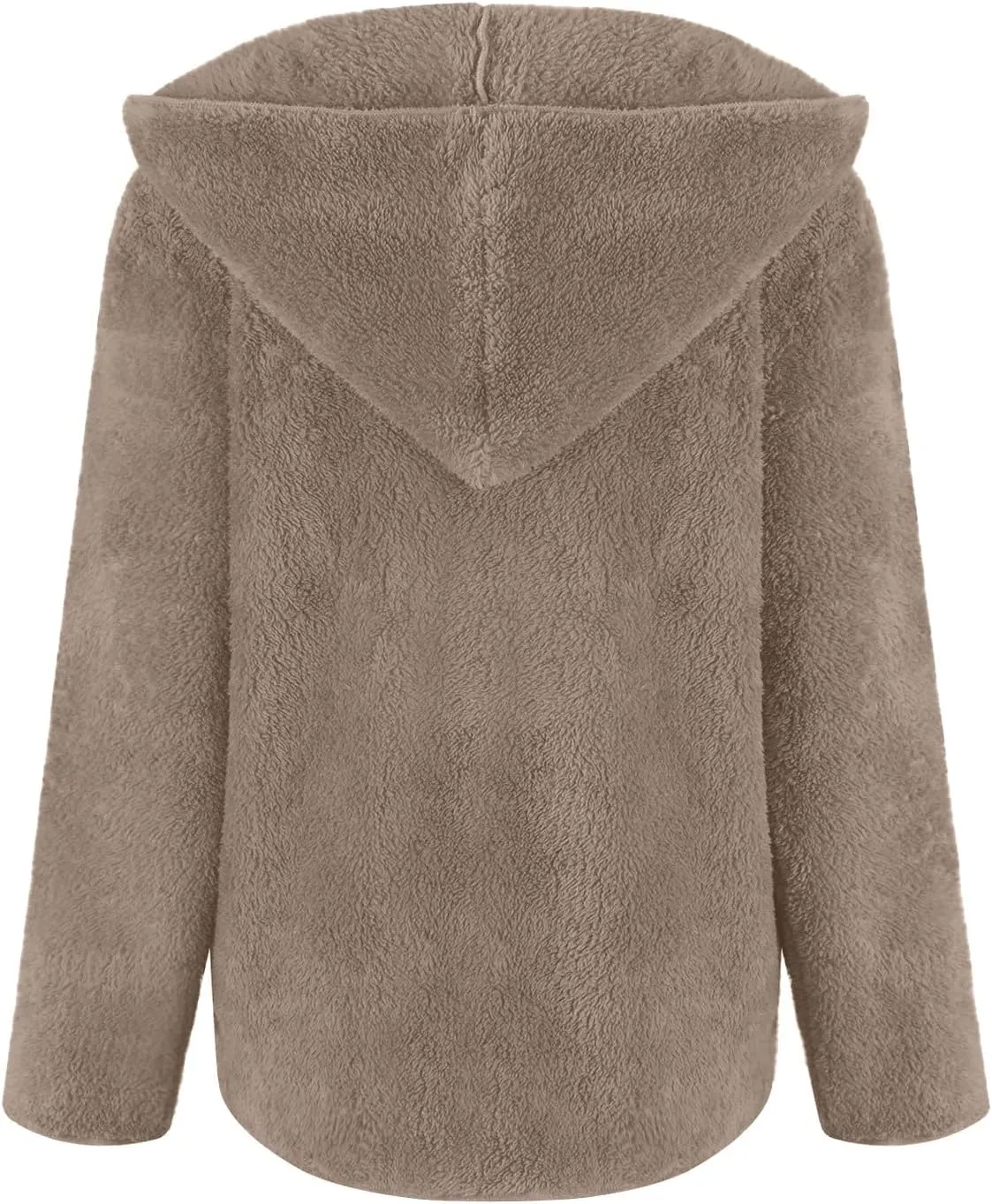 Womens Sherpa Jacket Oversized Fuzzy Fleece Teddy Coat Slouchy Open Front Hooded Cardigan with Pockets Winter Clothes
