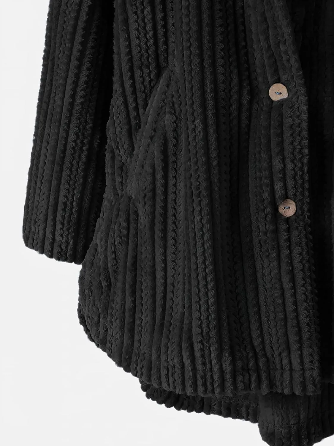 Women's Winter Coats Fuzzy Fleece Long Hooded Jackets Button Lightweight Warm Oversized Outwear A Line Teddy Coat