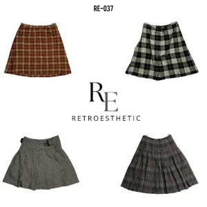 Y2K Checkered Mini flared Skirt (RE-037)